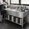 Plonge Inox 1 Allas 1200x600 mm, Valutusalue Oikea, Selkänoja