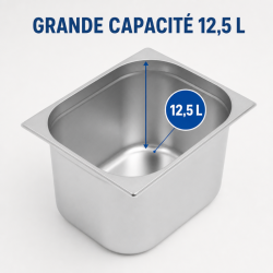 Bac Gastro GN 1/2 Inox Syvyys 200 mm 12,5 L