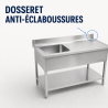 Plonge Inox 1 Allas 1200x600 mm, Valutusalue Oikea, Selkänoja