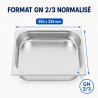 Bac Gastro GN 2/3 Rostfritt stål 65 mm 5,5 L — Gastronormbehållare Pro