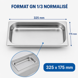 Bac Gastro GN 1/3 Inox 40 mm — 325 x 175 mm