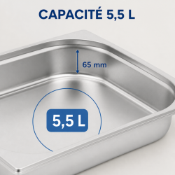 Bac Gastro GN 2/3 Rostfritt stål 65 mm 5,5 L — Gastronormbehållare Pro