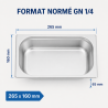Bac Gastro GN 1/4 Rostfritt stål — Djup 65 mm — 1,8 L