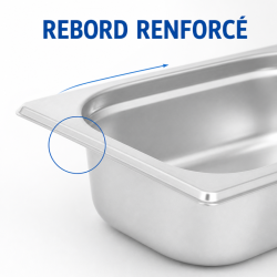 Bac Gastro GN 1/4 Rostfritt stål — Djup 65 mm — 1,8 L