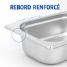 Bac Gastro GN 1/4 Rostfritt stål — Djup 65 mm — 1,8 L