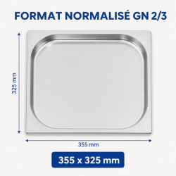 Bac Gastro GN 2/3 Inox — Syvyys 20 mm, 1,35 L