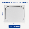 Bac Gastro GN 2/3 Inox — Syvyys 20 mm, 1,35 L