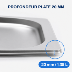 Bac Gastro GN 2/3 Rostfritt stål — Djup 20 mm, 1,35 L