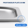 Bac Gastro GN 2/3 Inox — Syvyys 20 mm, 1,35 L