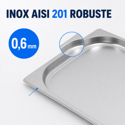 Bac Gastro GN 2/3 Inox — Syvyys 20 mm, 1,35 L