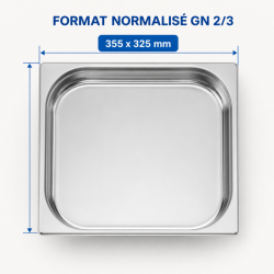 Bac Gastro GN 2/3 Rostfritt stål — 40 mm, 3 L, Diskmaskin