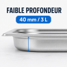 Bac Gastro GN 2/3 Inox — 40 mm, 3 L, Astianpesukone