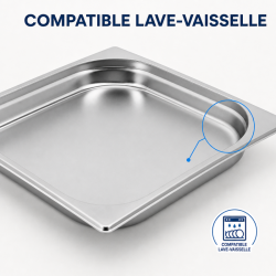 Bac Gastro GN 2/3 Inox — 40 mm, 3 L, Astianpesukone