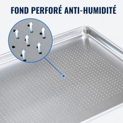 Perforerad presentationsplatta i aluminium 660 x 457 mm
