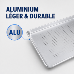 Perforerad presentationsplatta i aluminium 660 x 457 mm