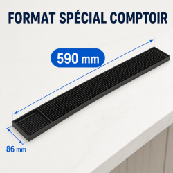 PVC Bar Mat 59 cm Black — Drip Tray Counter CHR