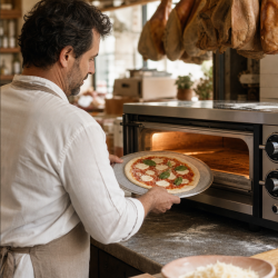 Perforoitu pizzapelti Ø 280 mm alumiini — Dynasteel