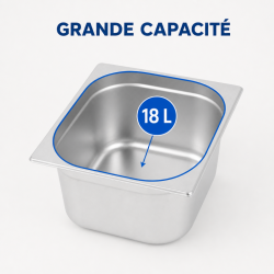 Bac Gastro GN 2/3 Inox 18 L - Syvyys 200 mm