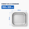 Bac Gastro GN 2/3 Inox 18 L - Syvyys 200 mm