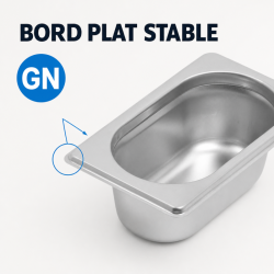 Bac Gastro GN 1/9 Inox - Syvyys 65 mm - 0,6 L