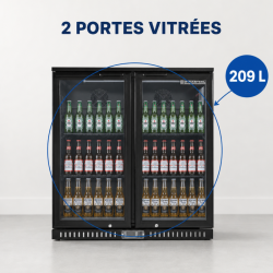Bakre kylskåp 209 L 2 glasdörrar — Ventilerad
