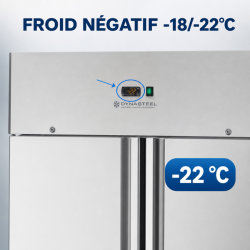 Negativ kylskåp 1400 L Rostfritt stål 2 Dörrar GN 2/1 Ventilerad