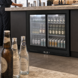 Refrigerated Back Bar 212 L 2 Sliding Doors Black