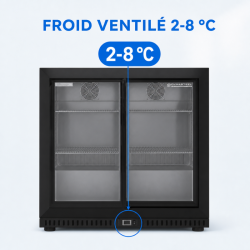 Refrigerated Back Bar 212 L 2 Sliding Doors Black