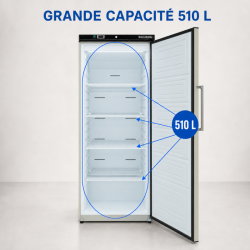 Armoire de Congélation Inox 510 L Ventilée -18/-22 °C