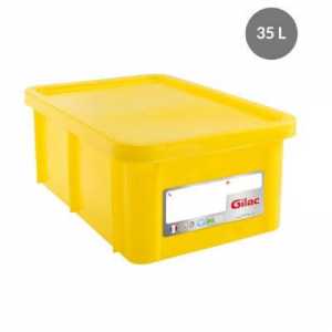 Rektangulär Behållare 35 L + Gult Lock HACCP