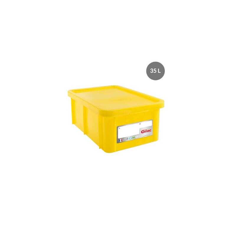 Suorakulmainen astia 35 L + Keltainen kansi HACCP