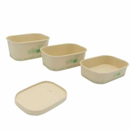 Couvercle en Cellulose de Bambou pour Barquette en Bambou - Lot de 50