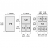 GN 1/1 bricka för Chafing Dish med 2 fack från Hendi