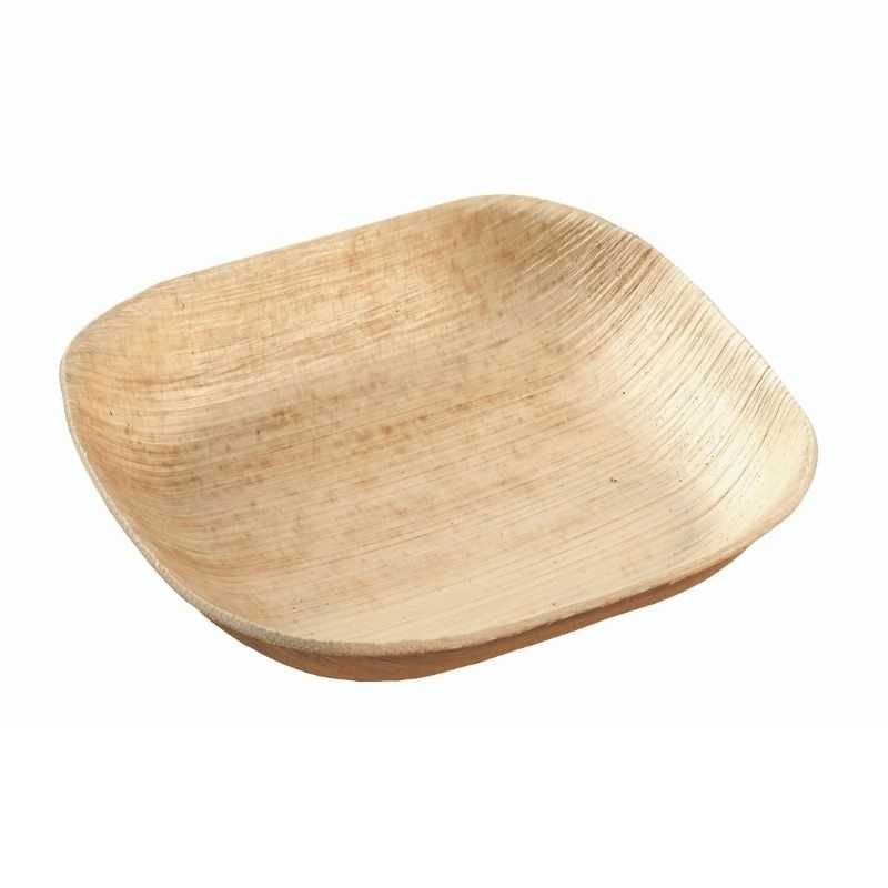 Assiette Carrée en Palmier - 100 x 100 mm - Lot de 25 Eco responsable