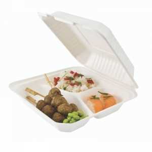Lunch Box Bagasse 3 Compartiments - Lot de 50