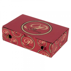 Pizza Calzone-låda Röd - 20 x 30 cm - Miljövänlig - Förpackning med 100