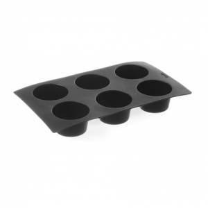 6 muffinivuokaa silikonista, tarttumaton. Mitat: ø69x(K)40 - Merkki HENDI - Fourniresto