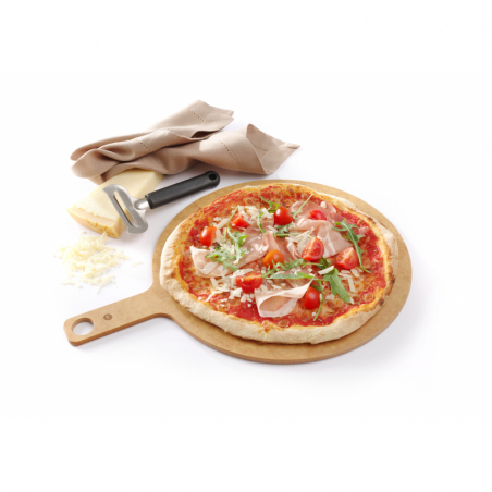 Pizzabricka med handtag - 254 mm i diameter