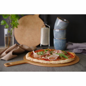 Pizzabricka med handtag - 254 mm i diameter