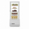 White Refrigerated Display Case with 4 Glass Sides - 98 liters