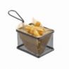 Miniatyr svart pommes frites-korg - 90 x 90 mm