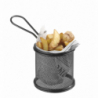 Miniatyr svart pommes frites-korg - 125 x 100 mm