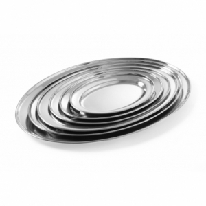 Oval tallrik i rostfritt stål - 240 x 170 mm - Märke HENDI - Fourniresto