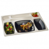 Gala White and Black Meal Tray Kit - 432 x 332 mm - Set of 15