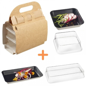 Pack Resväska med Tallrikar Kanopée Svarta - 150 Kit