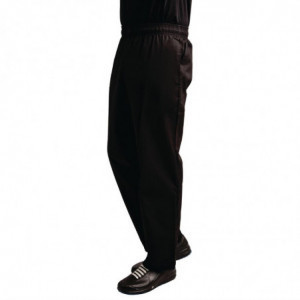 Mixed Easyfit Black Teflon Treated Kitchen Pants - Size XS - Whites Chefs Clothing - Fourniresto