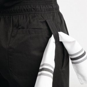 Mixed Easyfit Black Teflon Treated Kitchen Pants - Size XXL - Whites Chefs Clothing - Fourniresto