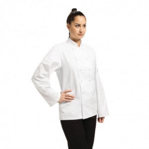 Keittiön valkoinen unisex-takki pitkillä hihoilla Vegas - Koko Xs - Whites Chefs Clothing - Fourniresto