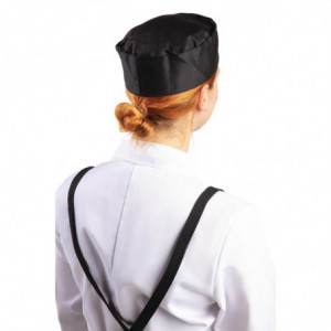 Kockmössa i svart polycotton - Storlek M 58,4 cm - Whites Chefs Clothing - Fourniresto