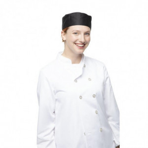Mustapohjainen keittiömyssy polykotonista - Koko S 55,9 cm - Whites Chefs Clothing - Fourniresto